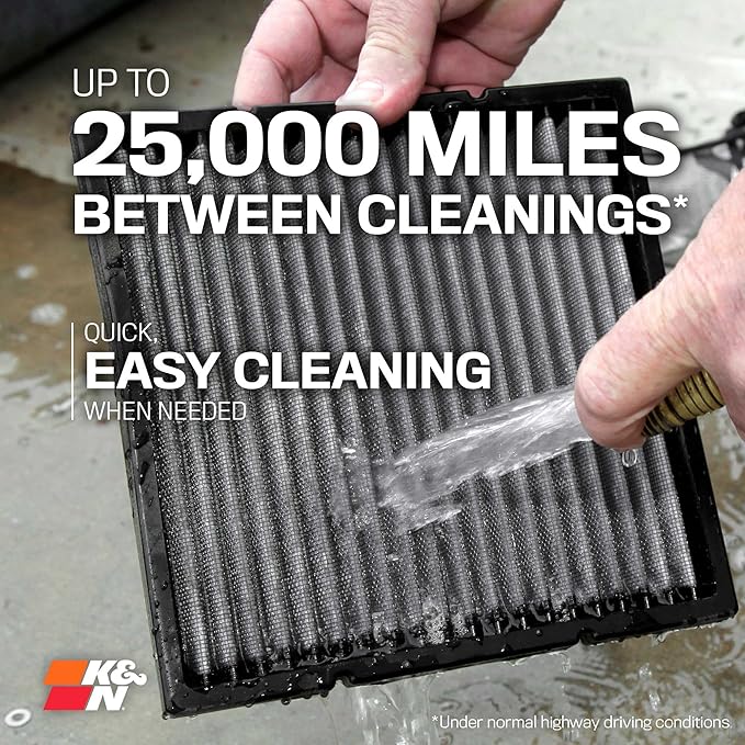 K&N LIFETIME Cabin Air Filter: Premium, Washable, Clean Air for your Cabin: Compatible with 2012-2026 Acura/Buick/Chervolet/Cadillac: (See Product Description for Select Models), VF2071