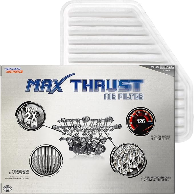 Spearhead Max Thrust Engine Air Filter | Fits 05-12 Avalon, 07-11 Camry 3.5L V6, 09-10 Corolla XRS, 06-12 RAV4, 09-15 Venza 3.5L V6 & More | OEM Fit & High Dust Holding Capacity (MT-169)