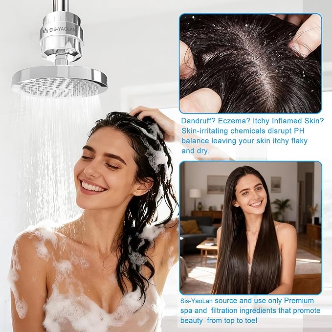 36 Stage Shower Filter,Removes Chlorine, Heavy Metals, Sediment- Reduces Dry Itchy Skin, Dandruff, Eczema, and Dramatically Improves The Condition of Your Skin and Hair