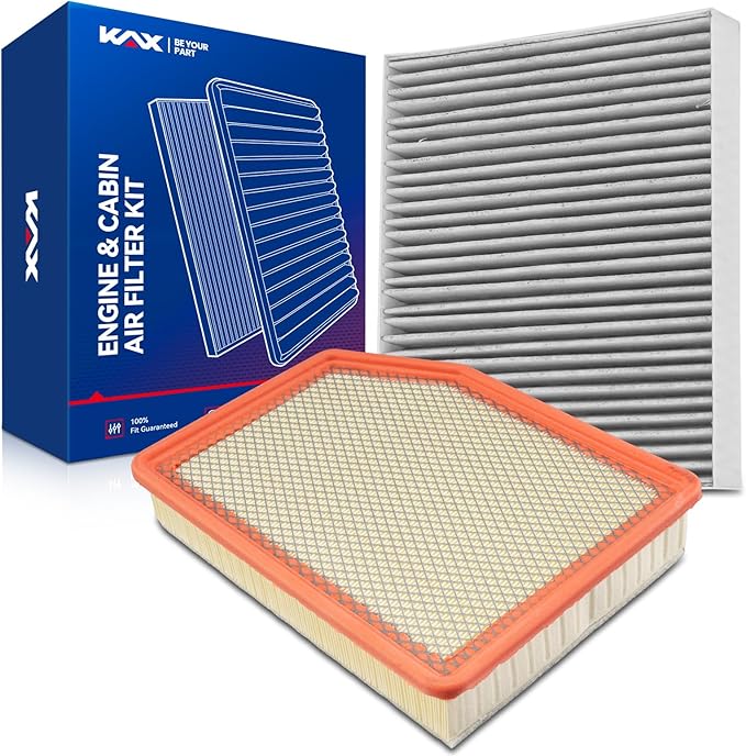 KAX Engine & Cabin Air Filter Kit, Replacement for Chevrolet Silverado 1500/2500 HD/3500HD, Suburban, GMC Sierra 1500/2500HD/3500HD, Yukon XL, Cadillac Escalade, Escalade ESV, Replace# CA12405 CF11966