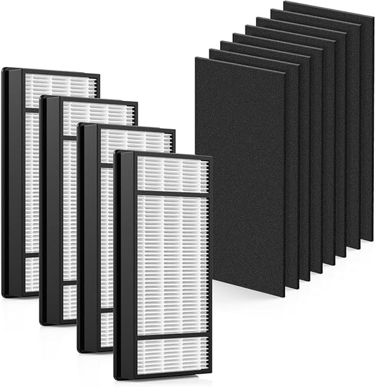 HRF-H1 Replacement Filter Compatible with Honeywell H, 4 HEPA + 8 Carbon Filters H Compatible with Honeywell HRF-H1 HRF-H2 Fits Model HPA050, HPA150, HPA060, HPA160, HHT055, HHT155 Series
