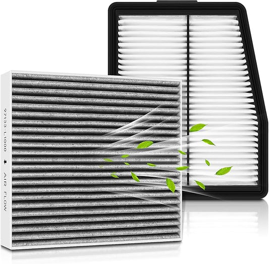 AUTOKAY Engine Cabin Air Filter kit Fits for Hyundai Tucson Sonata Santa Fe 2020-2026 for Kia Sorento Sportage 2021-2026 ONLY FOR HYBRID, EV-GAS RE# 28113-L5100 97133-N9100 28113-P0400 97133-L0000