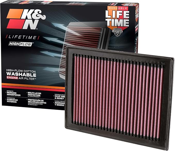 K&N Engine Air Filter: Long Life 18,000 Mile Replacement Air Filter: Compatible With Select 1997-2024 Infiniti/Nissan/Chevrolet (See Product Description for Select Models), KNA-2409