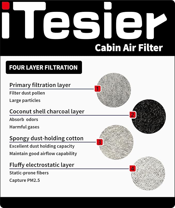 Engine Cabin Air Filter Kit for Mazda CX30 (2020-2026), Mazda 3 (2019-2026), CX50 (2023-2024), Replaces BDGF-61-J6X, PAJ8-13-3A0A, PAH9-13-3A0A