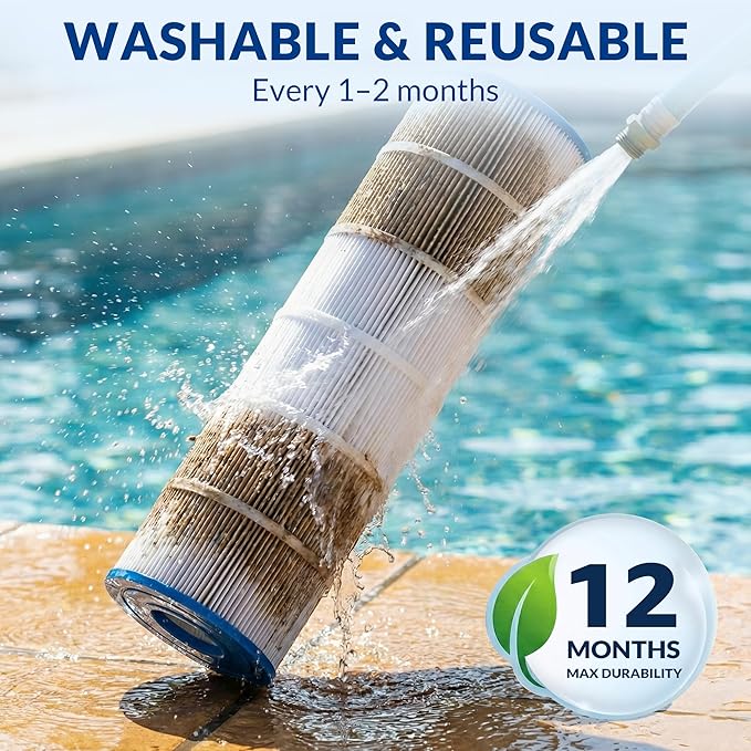 Pool Filter Cartridge, Essential Series, Replacement for PAP100 R173215 59054200, Compatible with Pentair Clean & Clear/RP Posi-Clear RP 100, Cylindrical Fabric, 100 Sq. Ft.