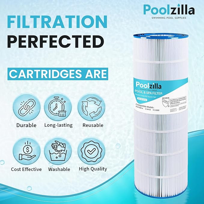 Poolzilla Pool Filter Cartridge, Compatible with PAP200, Pentair CC200, Filbur FC-0688, Unicel C-9419, Aladdin 29902, Baleen AK-8005, PC-0688, R173217, Predator 200 [L x OD: 31 1/8" x 10 1/16'']