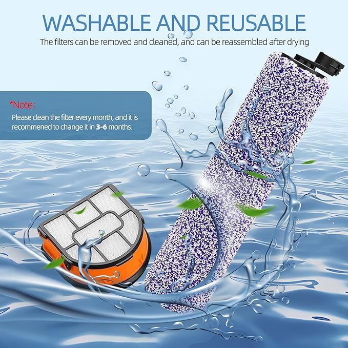 HydroVac Replacement Brush Roller Filter: for Shark WD101 WD201 WD100 WD200 AW201 WD200C WD201C WD101C AW261 WD160 Hydrovac XL 3-in-1 Vacuum Cleaner, Cordless Pro XL Vacuum, Part WDFF1 WDB1