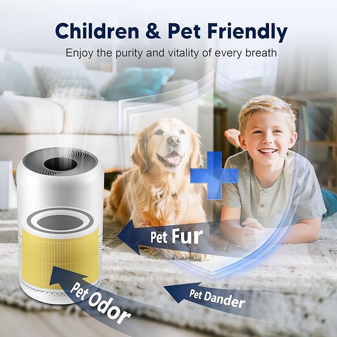 Core 300 Pet Care Replacement Filter for LEVOIT Core 300 Core 300-P Core 300S Core 300S-P Vortex Air Air Purifier, 3-in-1 High-Efficiency Activated Carbon, Core 300-RF-PA, 2 Pack, Yellow