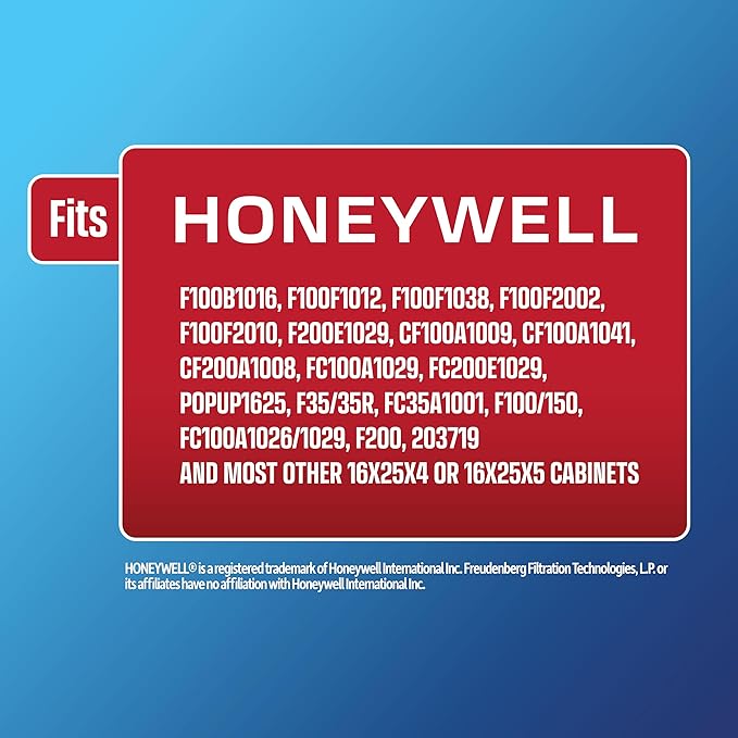 BestAir HW1625-8R AC Furnace Air Filter, 16" x 25" x 4", MERV 8, Removes Allergens & Contaminants, Fits 100%, For Honeywell Models, Pack of 3