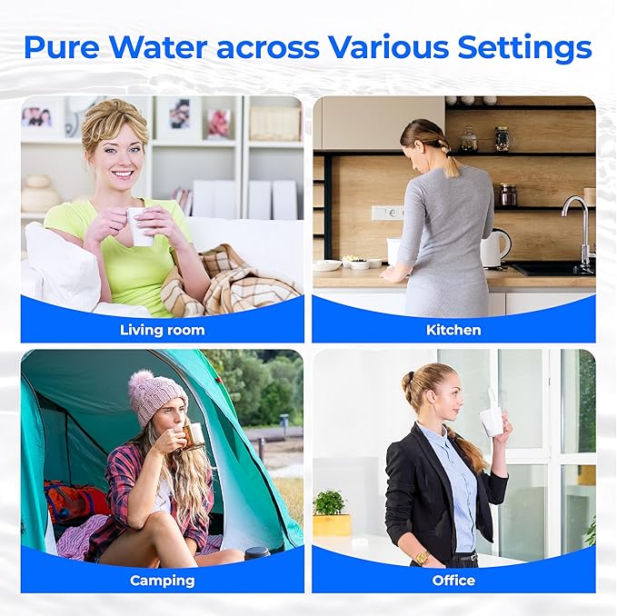 Waterdrop Black Water Filter, Replacement for Berkey®, Purewell®, ProOne®, BB9-2® Carbon Filters, Waterdrop Gravity Water Filter System, NSF/ANSI 42&372 Certified Water Filter, 3 Pack