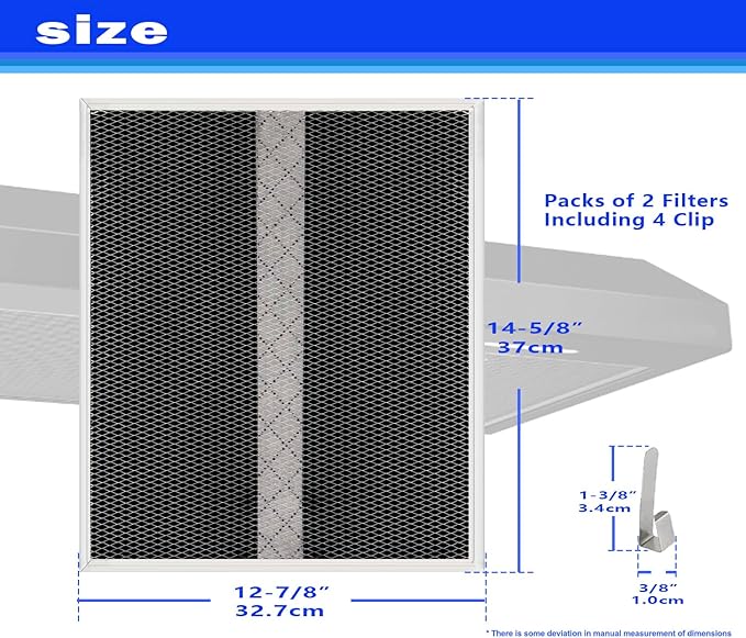 HPF30 Charcoal Filters Non-Ducted Charcoal Filter Compatible with Broan Range Hood Filter S97020466 14-5/8'' x 12-7/8'' replacement nu-tone stove hood for kitchen 2Pack (XC)