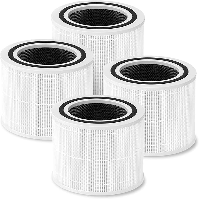Core 300 Replacement Filter Compatible with LEVOIT Core 300, 300S, P350 VortexAir, Core 300S Filter with 3-in-1 H13 True HEPA, 4-Pack Core 300-RF Filters