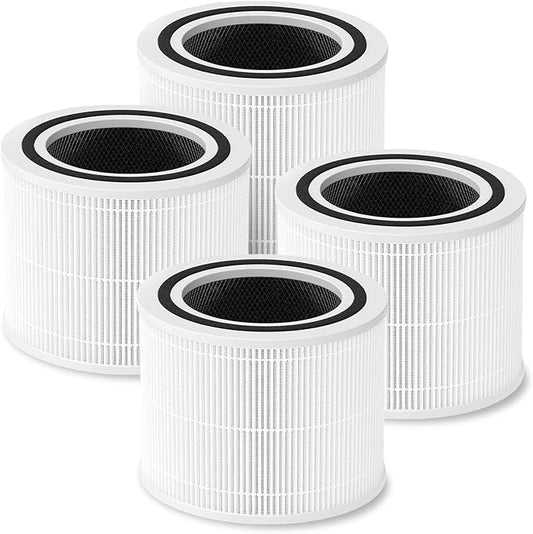 Core 300 Replacement Filter Compatible with LEVOIT Core 300, 300S, P350 VortexAir, Core 300S Filter with 3-in-1 H13 True HEPA, 4-Pack Core 300-RF Filters