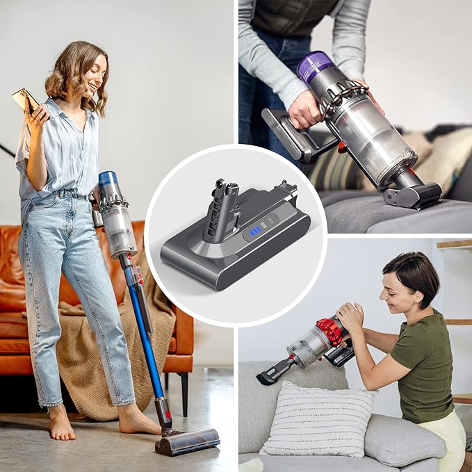 Morpilot 8000mAh Rechargeable Replacement Battery for Dyson V10 Series Vacuum Cleaners, Providing 80 Minutes of Runtime in Standard Mode, Installs in Just 3 Minutes, Includes 2 Post Filter