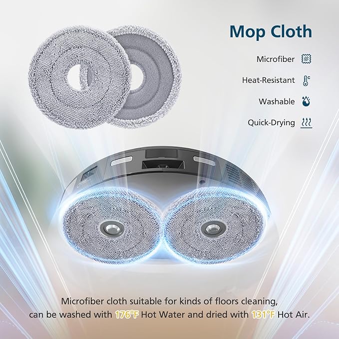 Saros 10R Accessories for Roborock Saros 10R / Saros 20 / Qrevo CurvX Robot Vacuum, Replacement Parts with 4 Dust Bags, 4 Mop Pads, 4 HEPA Filters, 6 Side Brushes, Dual Main Brush