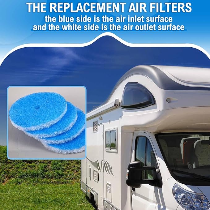 Ziliny 10 Pack RV AC Filters 5.25 Inch Round RV Filters Replacement for Air Conditioner Vent Compatible with MERV 6 AC Filter(Circle with Hole)