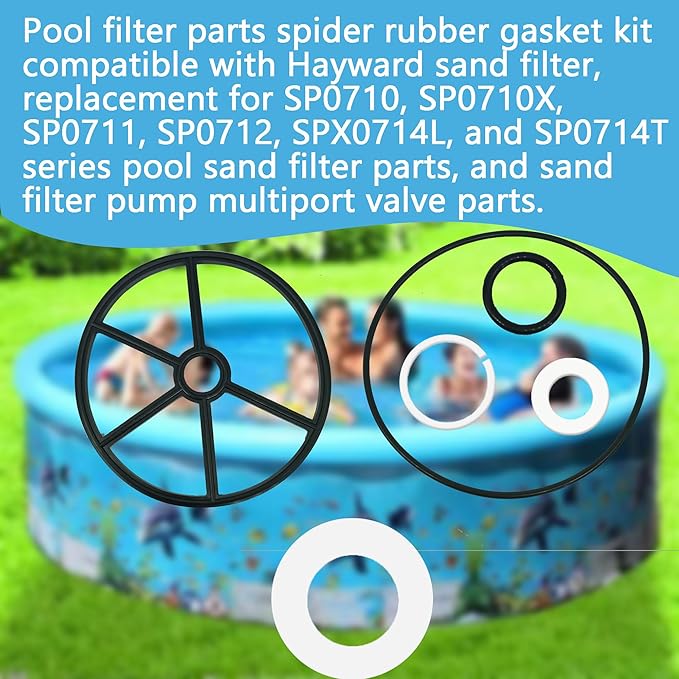 Replacement Vario-Flo Pool Filter Valve Parts Spider Gasket Kit for Hayward 1 1/2" SP0710 SP0710X SP0711 SP0712