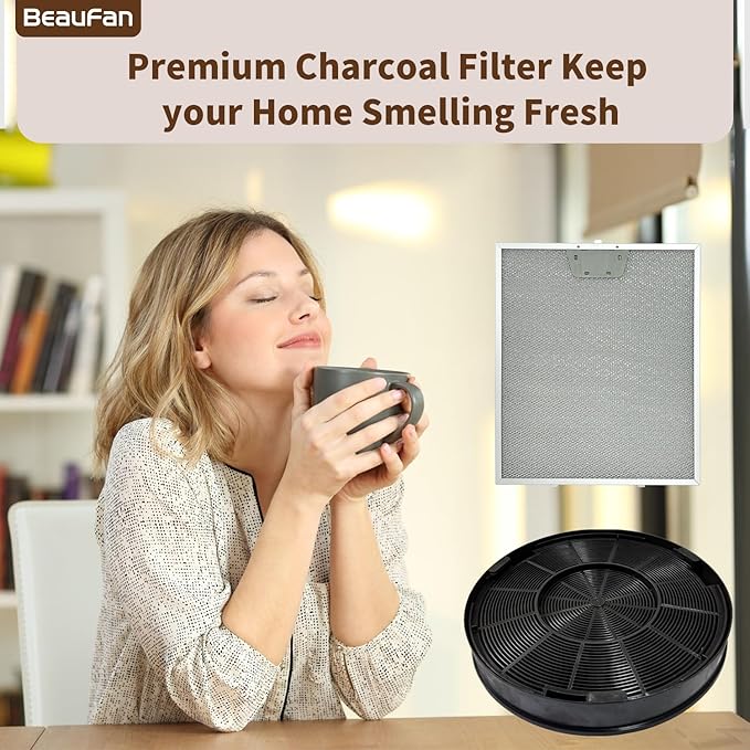 3 Pack WB02X24871 Range Vent Hood Grease Filter & 2 Pack JXCF72, WB02X24842 Charcoal Filter Compatible with GE Range Hoods JVW5361EJ1ES, JVW5361SJ1SS, JVW5361BJ1TS, JVW5361EJ2ES