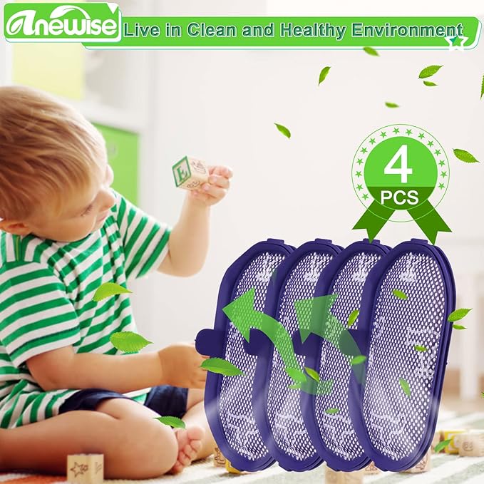 Anewise 4Pk Filter for Dyson DC44 Animal, DC35, DC31, DC56, DC34, DC30 Digital Slim Exclusive Multi Floor Vacuum Cleaner, Replacement Part #917066-02