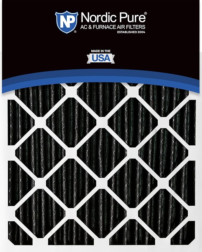 Nordic Pure 20x24x4 (Actual Size: 19 3/8 x 23 3/8 x 3 5/8) Pleated Air Filter MERV 12 Plus Carbon 6 Pack