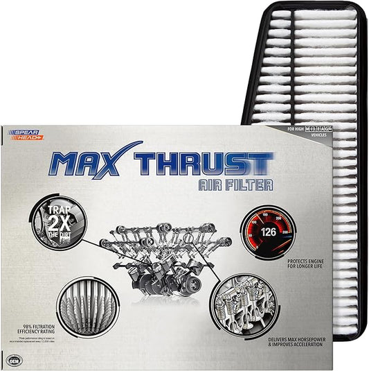 Spearhead Max Thrust Engine Air Filter Replacement | Fits 2003-09 4Runner 4.0L V6, 2007-09 FJ Cruiser, 2005-15 Tacoma 4.0L V6, 2005-11 Tundra 4.0L V6 | OEM Fit & High Dust Holding Capacity (MT-683)