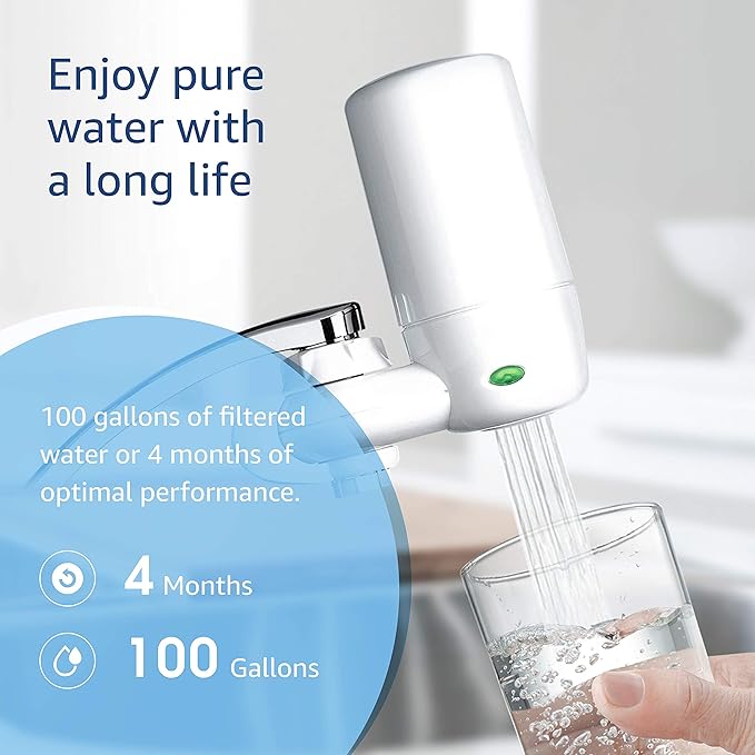 Waterdrop 7027W Faucet Water Filter, Replacement for Brita® Filter, 36311 On Tap Water Filtration System, Brita® Replacement Filters, 4-Months or 100 Gallons, White, 2 Pack