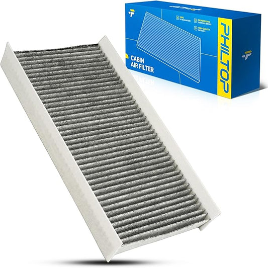 PHILTOP HEPA Cabin Air Filter w/Activated Carbon, Compatible with CF11669 Saab 9-3 2004-2011, 9-3X 2010-2011, Carbon Filter Up Dust Pollen Odor