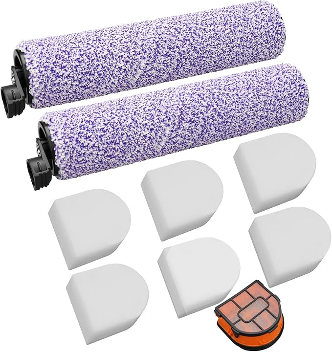 HydroVac Replacement Brush Roller Filter kit for Shark HydroVac AW261 WD261 WD101 AW302 WD161 WD201 WD100 WD200 WD101 3 in 1 Vacuum, Compare part WDFF1 WDB1