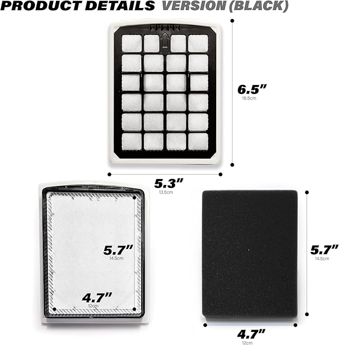 Vacuum Cleaner Filter Replacement Fit For Eureka NEN180 NEN186BL, Dust Cup Filters, Hepa Filters Fit For Eureka Bagless Canister Vacuum Cleaners (3pc-1Dustcup Filter &2 HEPA Filter)