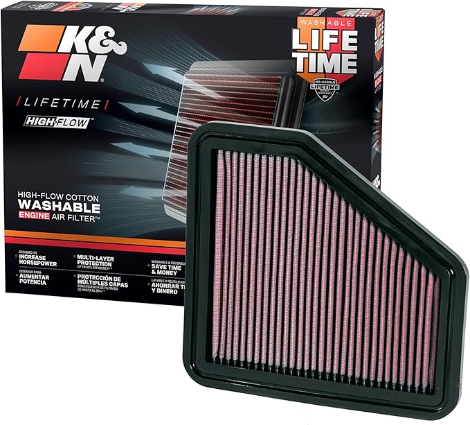 K&N High-Flow Original Lifetime Engine Air Filter: Increase Power: Premium, Washable: Compatible with Lexus/Pontiac/Scion/Toyota: ES350, Vibe, TC, xB, Avalon, Corolla, Camry, Maxtrix, Venza, 33-2326