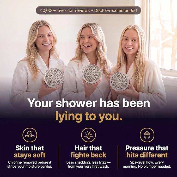 Lucinn Pro Filtered ShowerHead | Filtered Showerhead - Removes 99% Chlorine & Heavy Metals, Improves Hair & Skin, Easy Install, Includes 20-Stage Filter