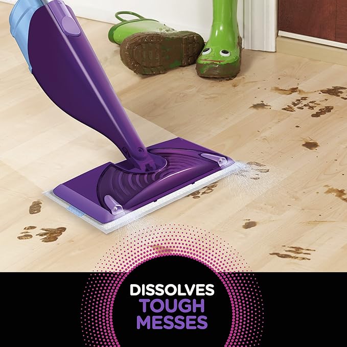 Swiffer Wetjet Hardwood Floor Cleaner Spray Mop Pad Refill, 12 Count (Pack of 4)