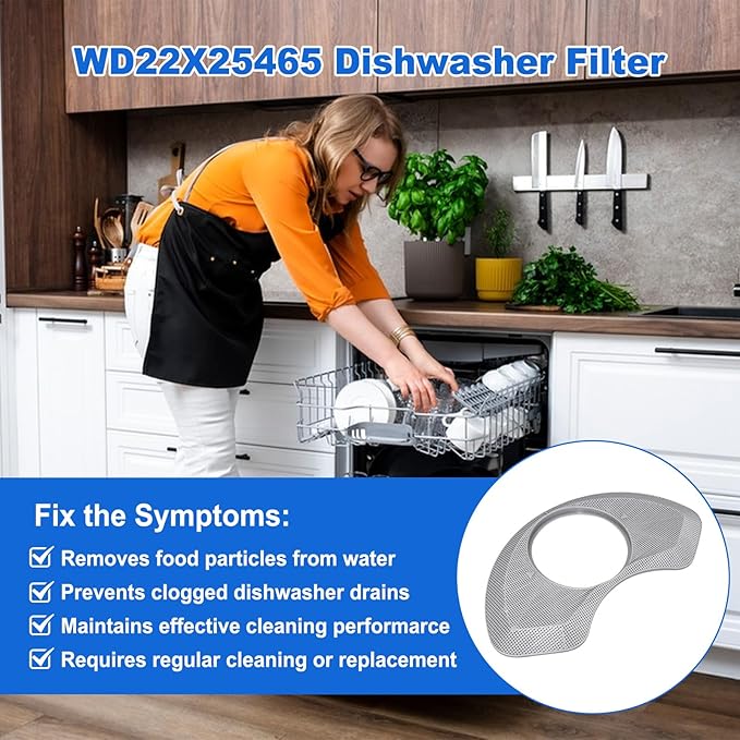WD22X25465 Dishwasher Plastic Coarse Filter Compatible with GE Hotpoint Dishwashers,Replaces 4962337, AP6976529,PS12741267,EAP12741267