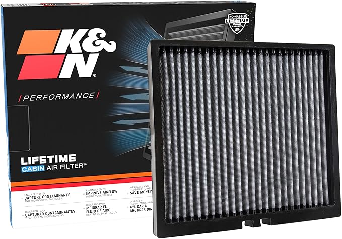 K&N LIFETIME Cabin Air Filter: Premium, Washable, Clean Air for your Cabin: Compatible with 2012-2026 AUDI: A3, Q2, S3, TT, VF2047