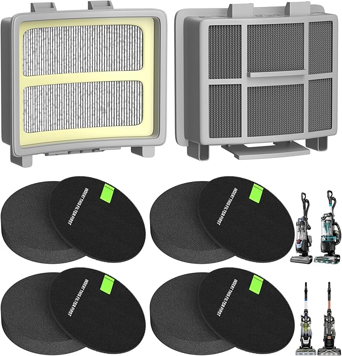 39883 Filters for Bissell Pet Hair Eraser 39883 3418 3774F 3409 3774 3774G 3775 3415 3405 3402 SurfaceSense Lift-Off Vacuums (2Filter+4Foam)