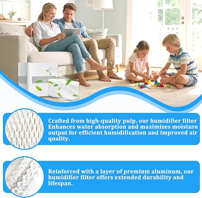 2-Pack Humidifier Filter for Pelonis Humidifier PSU10E1BB, PSU10E1WW, PSU10E2FBB and PSU10E2FWW, Humidifier Wicking Filter Replacement Compatible with Pelonis Humidifier Filter