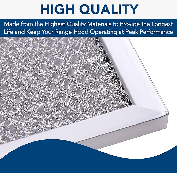 Broan-NuTone BP57 Aluminum Filter with Light Lens, Kitchen Exhaust Grease Filter, Stove Hood Vent Air Filters (Pack of 8)