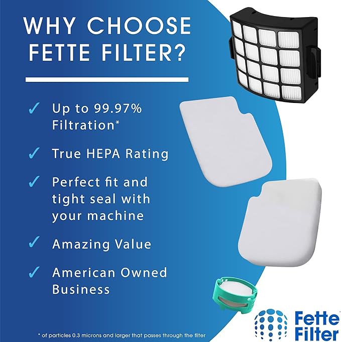 Fette Filter - AZ3000 Vacuum Replacement Filters and Odor Kit Compatible with Shark Stratos Upright Vacuum Models AZ3000, AZ3000W, AZ3002, AZ3002C 2 Hepa + 4 Foam + 4 Odor Cartridges.