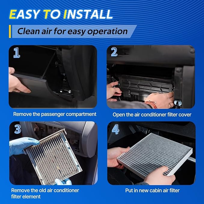 3 Pack Cabin Air Filter w/Activated Carbon Fits 2016-2021 Tucson, 2020-2026 Venue, 2018-2023 Kona, 2022-2023 Kona N, 2019-2021 Veloster/N, Replace CF12160, 97133-D1000, 97133-D3000, 97133-J9000