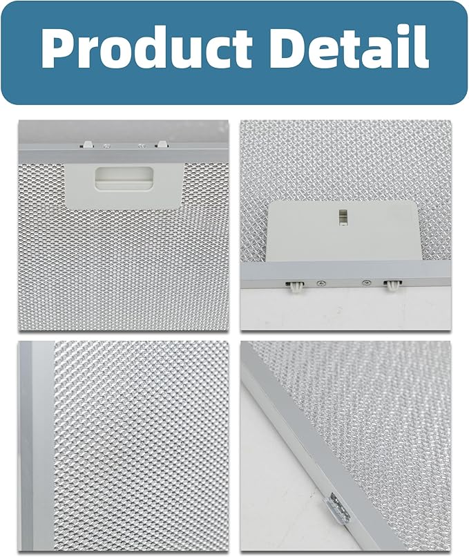 2-Pack Universal Range Hood Grease Filter, 12-5/9" x 10-1/5" (12.56”x10.2”) Aluminum Mesh Filter – 5-Layer Design for Most Standard Kitchen Vent Hoods, Easy to Clean & Dishwasher Safe