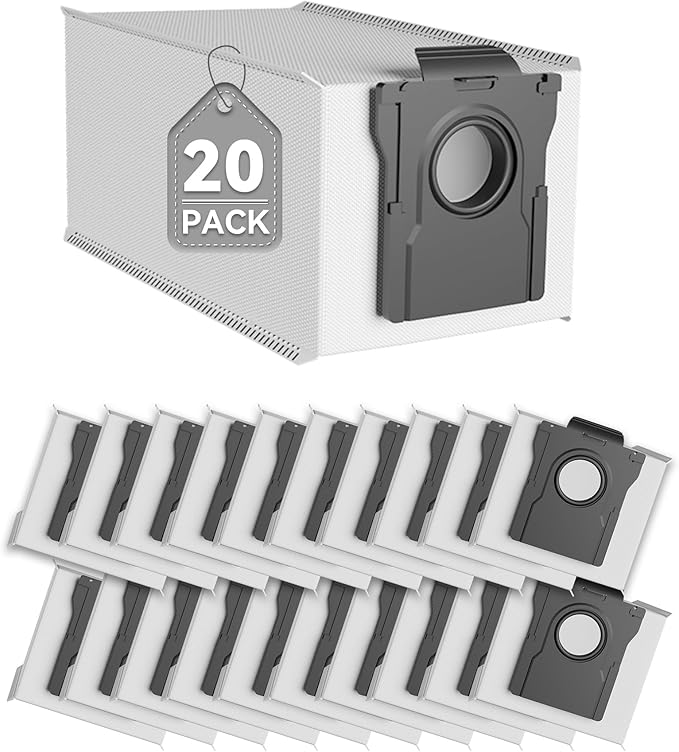20Pcs Dust Bags Replacement for Ezzomy DXC1200 Touchless Automatic Vacuum Dustpan, 2.9L Large Capacity Disposable Vacuum Bags