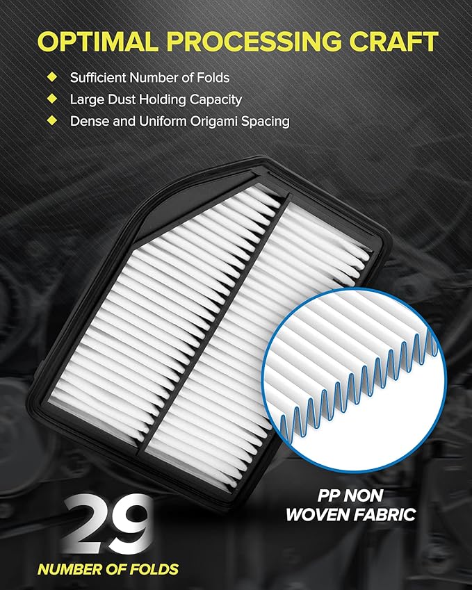 PHILTOP Engine Air Filter, Compatible with CA11258 Honda CR-V CRV 2012 2013 2014, Improve Engine Performance, Rigid Panel