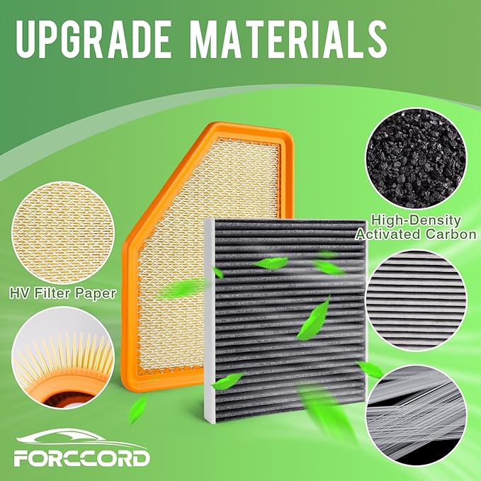 Cabin & Engine Air Filter Fit for Chevy Volt L4 1.5L 2016-2019 Activated Carbon Cabin Filter Replace#CF11966 23437180 Car Accessories