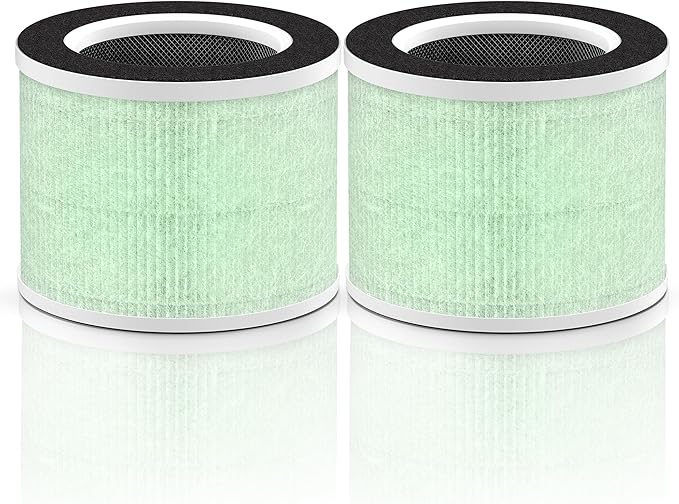 RP-AP088-F2 Compatible with RENPHO Air Purifier Replacement Filter RP-AP088W RP-AP088B RP-AP088 AP088W, H13 True HEPA Filters w/Intercept Coating Improving Moist Conditions, Green 2-Pack