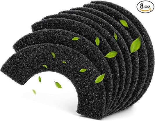 8 Pack 0.5" Thickened Activated Carbon Filters Compatible with LR 4 Connect, Automatic Cat Litter Box Filters Replacement Charcoal Filter Sheet to Absorb Odors Control Pet Damp Keep Home Fresh
