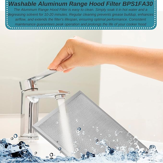 Broan Model BPS1FA30 Range Hood Filter - 11-3/4" X 14-1/4" X 3/8" Grease Filter BPS1FA30, S99010299 Replacement for NuTone Allure 30" WS1 QS2 and Broan QS1 30" (2-Pack)