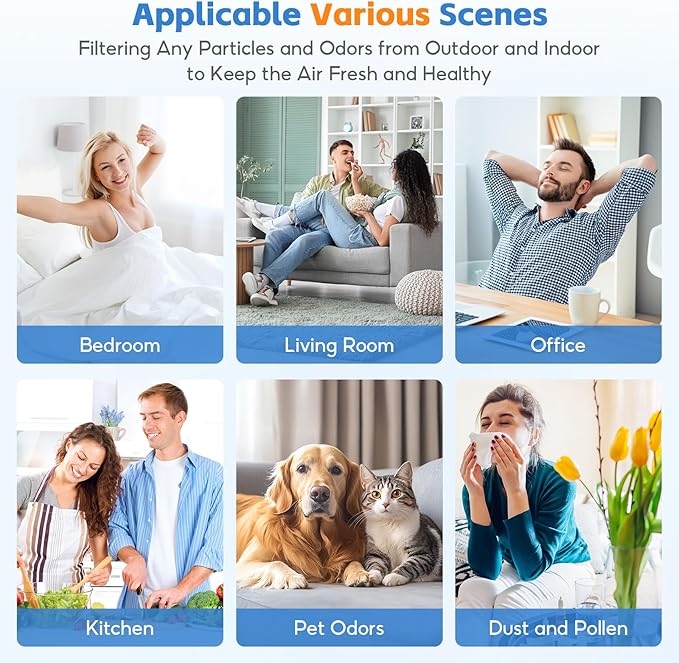2-pack Europa Replacement Filter Compatible with Afloia Europa Air Purifier, True HEPA 3-in-1 Filter for Pet Hair Dander Odor Dust Smoke Pollen