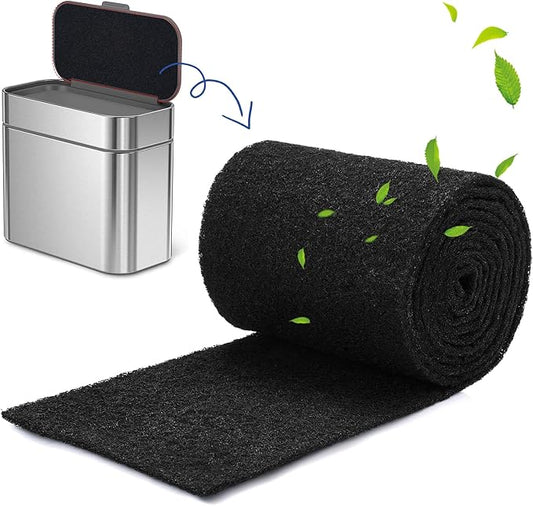 Reallnaive Square Compost Bin Charcoal Filters 78.7 x 5.5 Inch, Activated Carbon Filter Sheet Thickening Trimmable for Compost Bucket Compost Pail Countertop Recycle Bin
