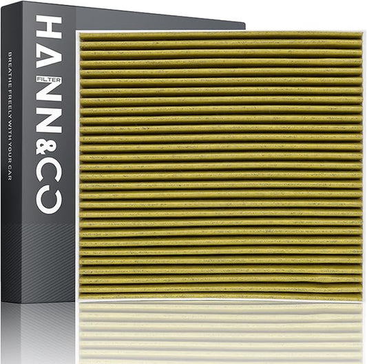 HANN&CO HEPA Activated Carbon Cabin Air Filter With Silver Ion Technology Provides Up To 24 Months of Protection，Suitable For Cadillac；Chevrolet；GMC Replacement CF11809，CP809（HCC2111-Y）