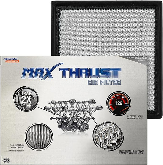 Spearhead Max Thrust Engine Air Filter Replacement | Fits 2007-2023 Expedition, 2009-2023 F-150, 2008-2016 F-250/350 V8 & V10, 2007-2023 Navigator | OEM Fit & High Dust Holding Capacity (MT-262)